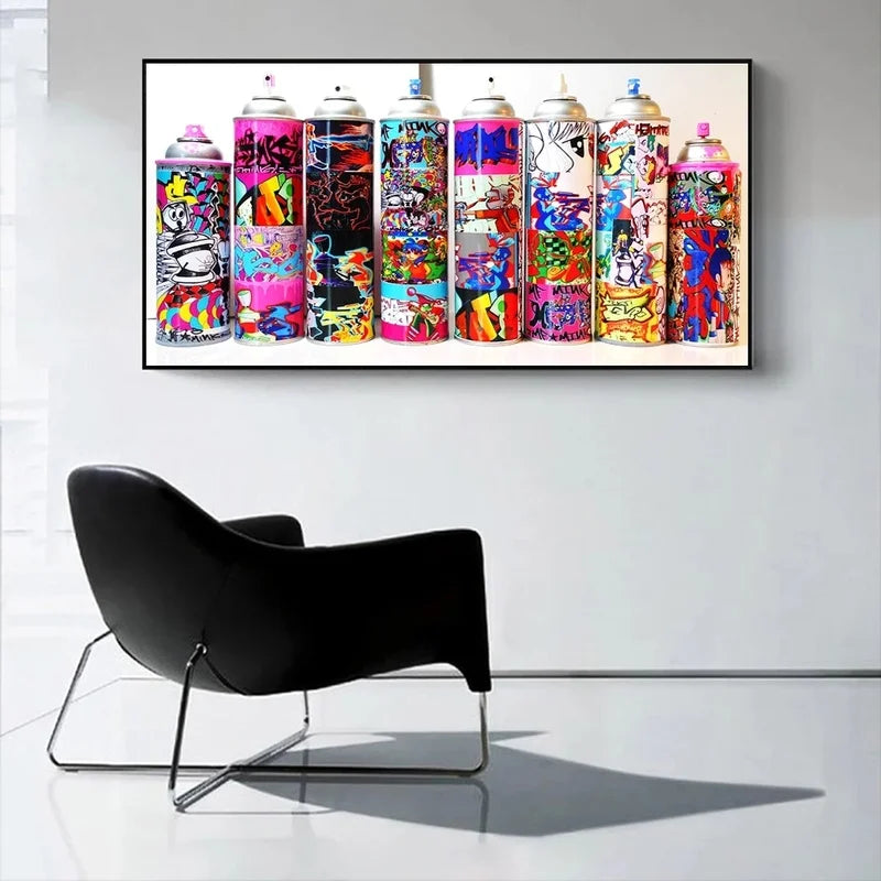 Graffiti Art of Spray Can Collection Canvas Paintings on The Wall Art Posters and Prints Street Art Pictures Home Decor Cuadros