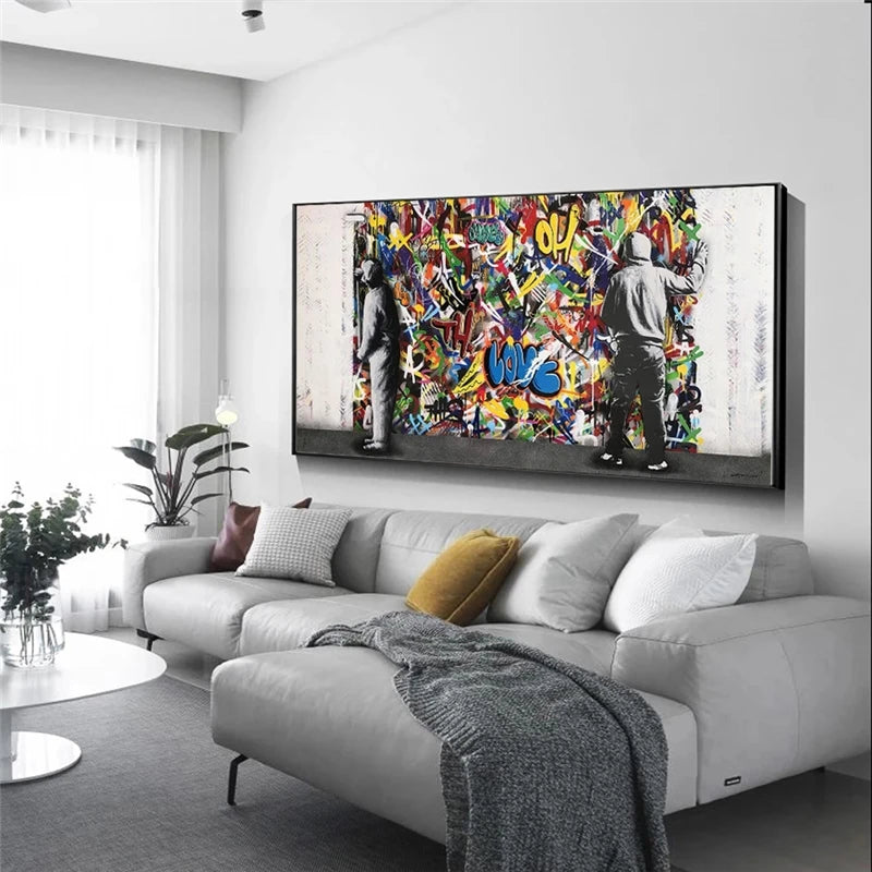 Abstract Graffiti Art Canvas Paintings on the Wall Art Posters and Prints Street Art Pictures For Living Room Wall Decoration