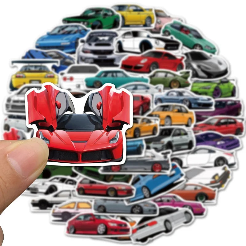 10/30/50/100PCS Cartoon JDM Racing Car Favorites Graffiti Stickers DIY Kids Classic Toy Travel Luggage Guitar Waterproof Decals