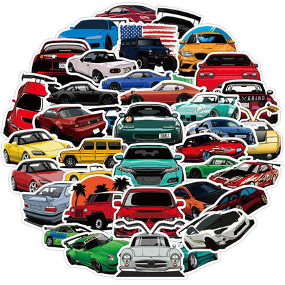 10/30/50PCS Hellaflush Modified Cars Stickers DIY Travel Skateboard Suitcase Guitar Luggagetop Sticker for Kids Toys