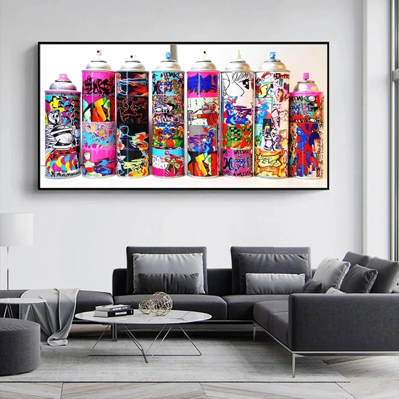 Graffiti Art of Spray Can Collection Canvas Paintings on The Wall Art Posters and Prints Street Art Pictures Home Decor Cuadros