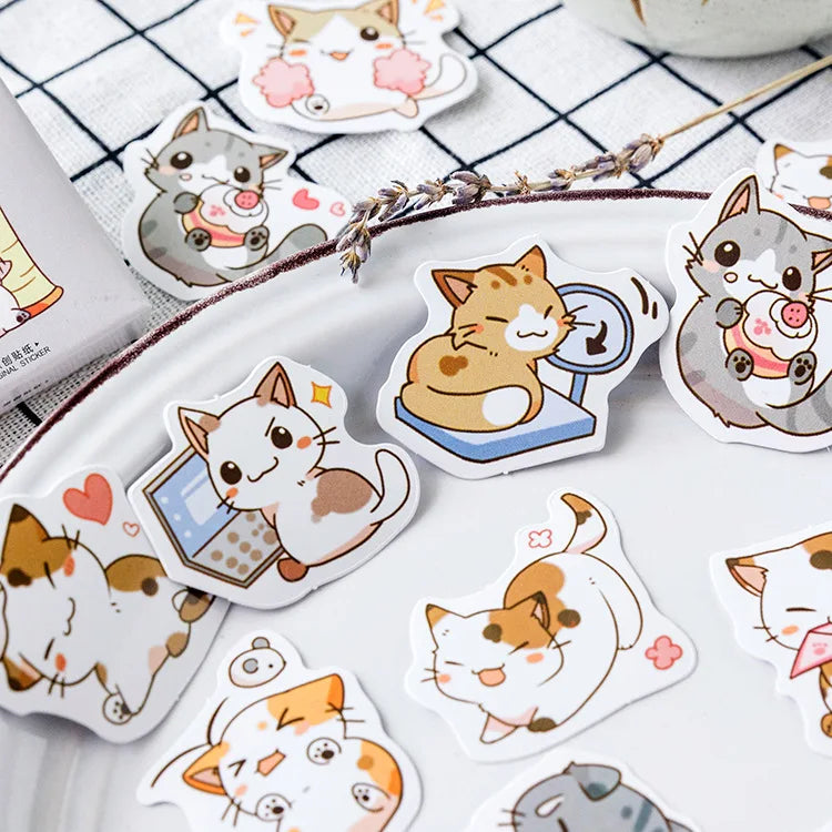 45pcs My cat Decorative Stickers Adhesive Stickers DIY Decoration Diary Japanese Stationery Stickers Children Gift