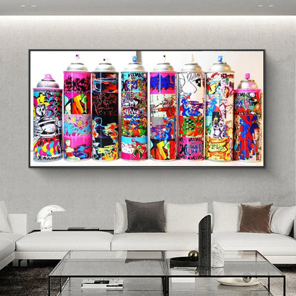 Graffiti Art of Spray Can Collection Canvas Paintings on The Wall Art Posters and Prints Street Art Pictures Home Decor Cuadros