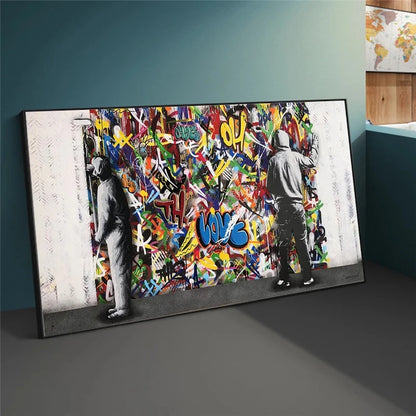 Abstract Graffiti Art Canvas Paintings on the Wall Art Posters and Prints Street Art Pictures For Living Room Wall Decoration