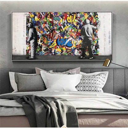 Abstract Graffiti Art Canvas Paintings on the Wall Art Posters and Prints Street Art Pictures For Living Room Wall Decoration