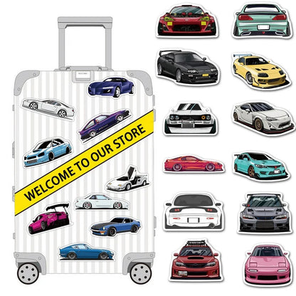 10/30/50/100PCS Cartoon JDM Racing Car Favorites Graffiti Stickers DIY Kids Classic Toy Travel Luggage Guitar Waterproof Decals