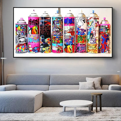 Graffiti Art of Spray Can Collection Canvas Paintings on The Wall Art Posters and Prints Street Art Pictures Home Decor Cuadros