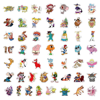 50PCS Cartoon 90s Anime Ledger Stickers DIY Luggage Phone Case Laptop Waterproof Stickers Wholesale