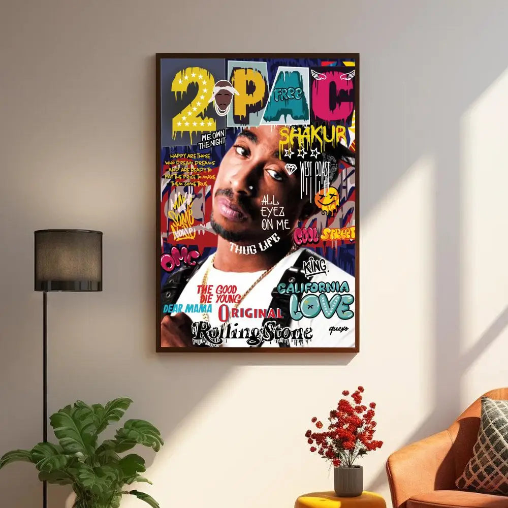 Famous Hip Hop Rapper 2PAC Tupac Star Good Quality Prints and Posters HD Quality Poster Wall Art Painting Study Home Decor