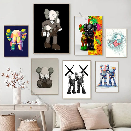 1pc Graffiti Violent Poster Good Quality Prints Teddy Bear Vintage Room Home Bar Cafe Decor Aesthetic Art Wall Painting