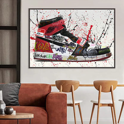 Pop Street Graffiti Sports Basketball Shoes Wall Art Posters Abstract Home Decor Canvas Painting Picture Prints Artwork Boy Gift