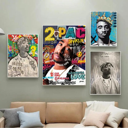 Famous Hip Hop Rapper 2PAC Tupac Star Good Quality Prints and Posters HD Quality Poster Wall Art Painting Study Home Decor