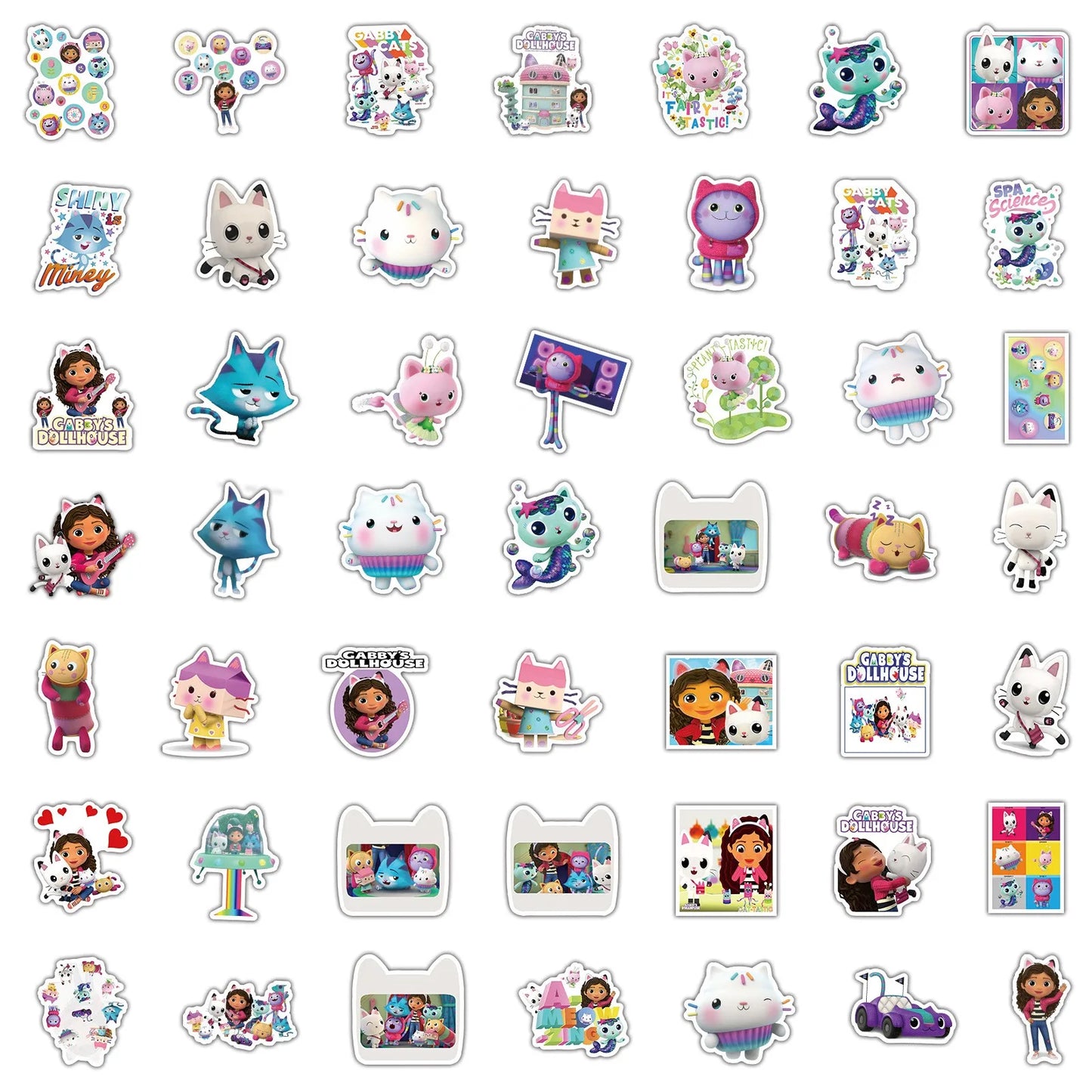 100Pcs Gabby's Dollhouse Stickers For Suitcase Skateboard Laptop Luggage Fridge Phone Car Styling Sticker