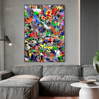 Street Graffit Artwork Canvas Print Art Poster Abstract Pop Art Canvas Painting Cuadros Wall Art Picture for Home Corridor Decor