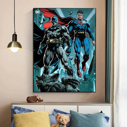 Dc Comic Canvas Prints Superman And Batman Cartoon Posters Superhero Justice League Wall Art Painting For Home Decoration