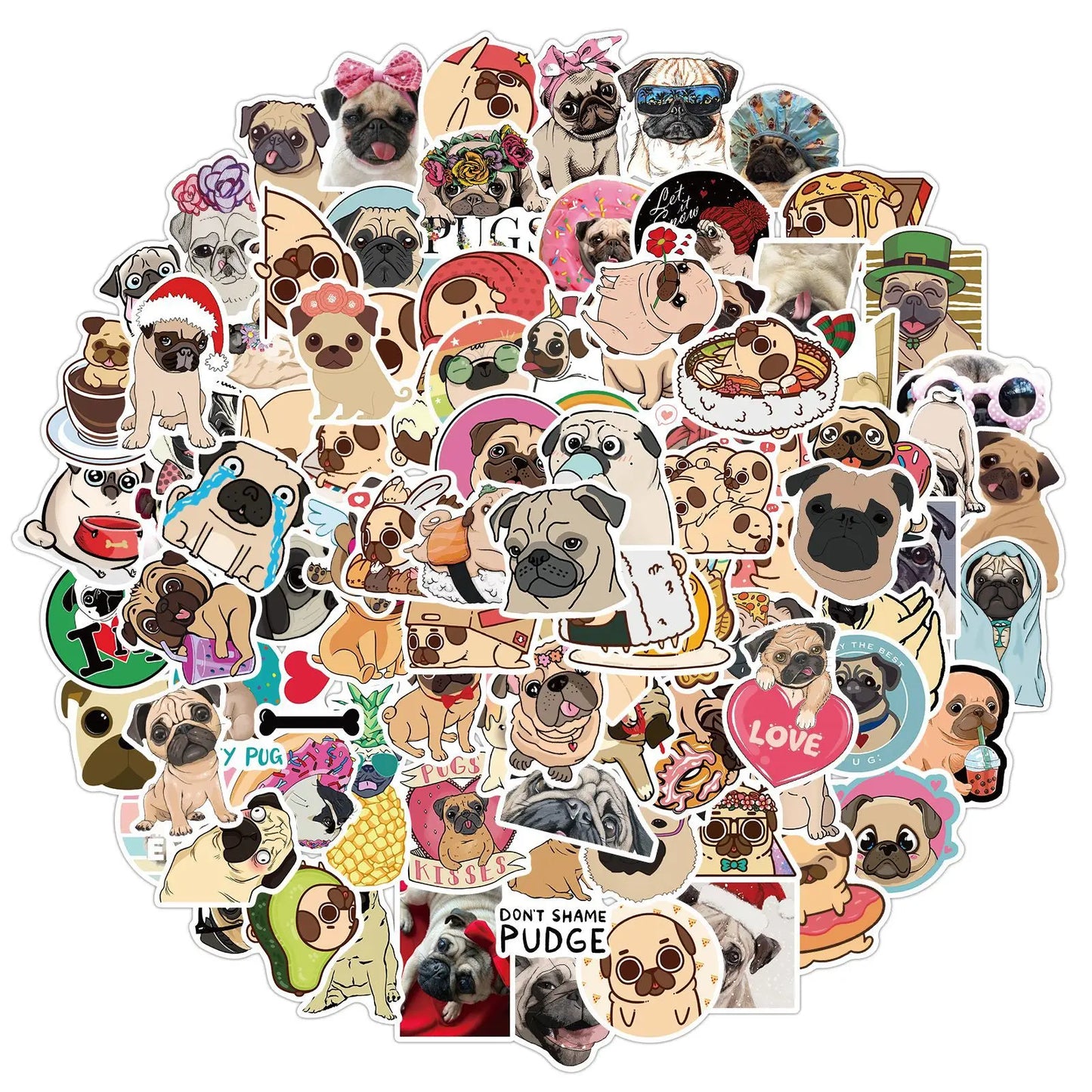 100pcs Dog Animal Stickers DIY Decoration Stickers Cute Laptop Skin Waterproof Phone Case Kawaii Packaging Stationery