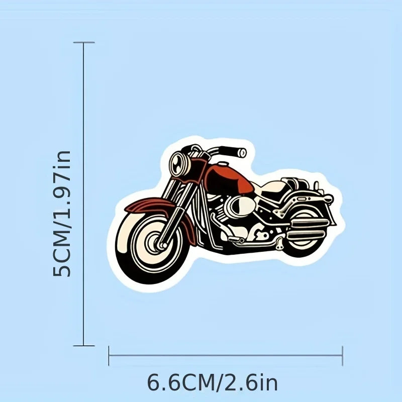 50 PCS NEW Cool Motorcycle Doodle Stickers, Decorative Helmet Skateboard Phone Case Travel Case Laptop Waterproof Stickers