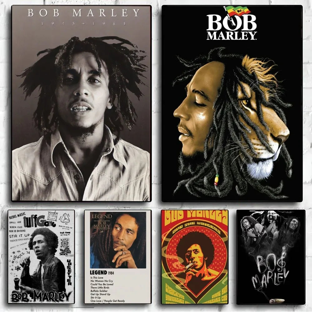 Hip-hop Rapper B-Bob M-Marley Poster No Framed Poster Kraft Club Bar Paper Vintage Poster Wall  Painting Bedroom Study Stickers