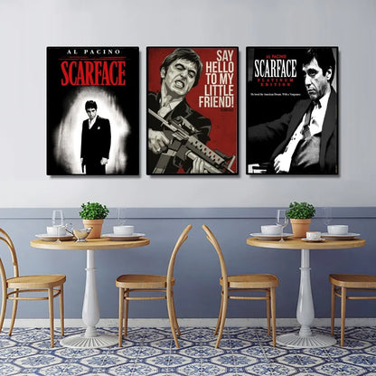 Classic Movie Scarface Retro Poster No Framed Poster Kraft Club Bar Paper Vintage Poster Wall Painting Bedroom Study Stickers