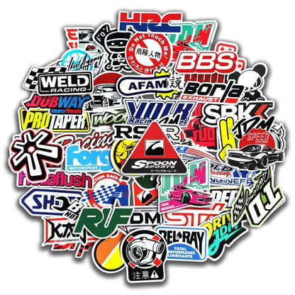 10/20/50/100pcs Cool JDM Stickers Auto Car Modify Motorcycle Scooter Bike Skateboard Laptop Graffiti Vinyl Decals Sticker Bomb