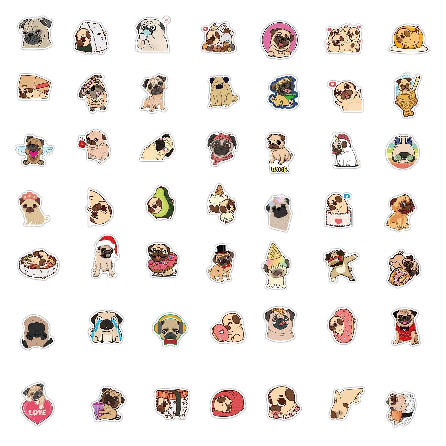 100pcs Dog Animal Stickers DIY Decoration Stickers Cute Laptop Skin Waterproof Phone Case Kawaii Packaging Stationery