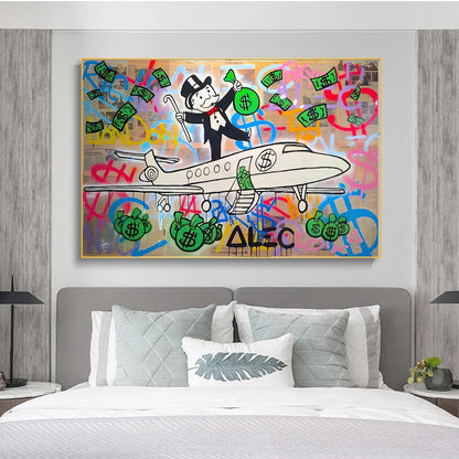 Alec Monopoly Graffiti Art Posters and Prints Modern Street Art Canvas Paintings on the Wall Art Pictures Home Decor Cuadros