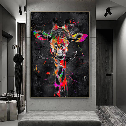 Abstract Painted Graffiti Animal Art Wall Poster Lion Tiger Leopard Home Room Decoration Canvas Painting Murals Printed Artwork