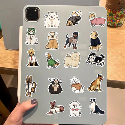 50pcs Cute Dog Stickers for Water Bottle, Funny Dog Stickers  Animal Hand-Drawn Stickers for Laptop Scrapbook Skateboard phone