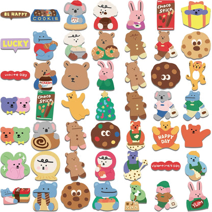 100pcs Cute Korean Bear Stickers Vinyl Waterproof Stickers for Kids Toy Decals for Loptop Water Bottles Skateboard Phone