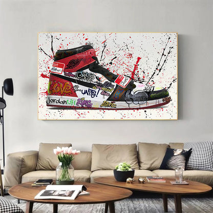 Pop Street Graffiti Sports Basketball Shoes Wall Art Posters Abstract Home Decor Canvas Painting Picture Prints Artwork Boy Gift