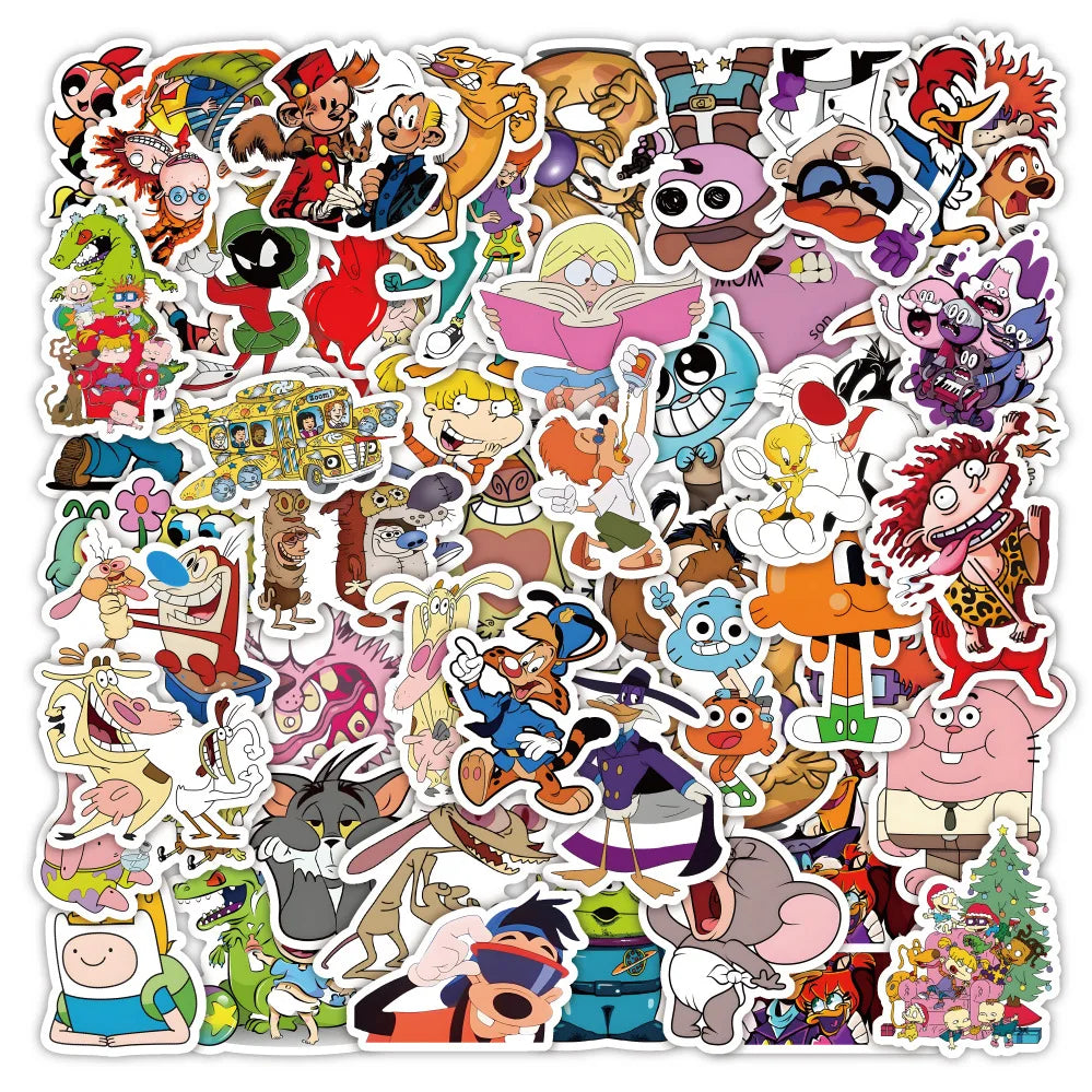 50PCS Cartoon 90s Anime Ledger Stickers DIY Luggage Phone Case Laptop Waterproof Stickers Wholesale