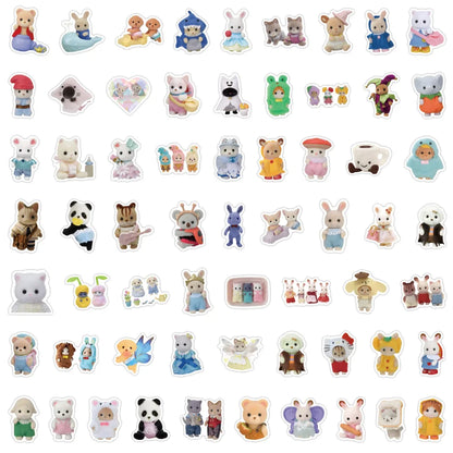 120pcs/Set Calico Critters Stickers Laptop Scrapbook Decoration Graffiti Sticker Toy