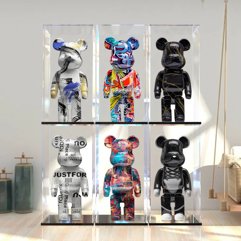 27cm Graffiti Bear Figurine Home Decoration Animal Statue Storage Money Jar Modern Room Sculpture Table Decor Art Ornament