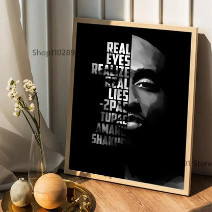 1pc Famous Hip Hop Rap Tupac Shakur Poster Paper Print Home Bedroom Entrance Bar Cafe Art Painting Decoration