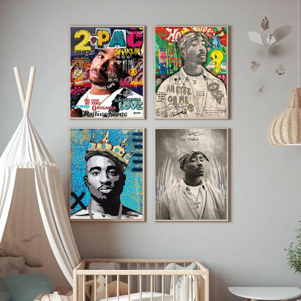 Famous Hip Hop Rapper 2PAC Tupac Star Good Quality Prints and Posters HD Quality Poster Wall Art Painting Study Home Decor