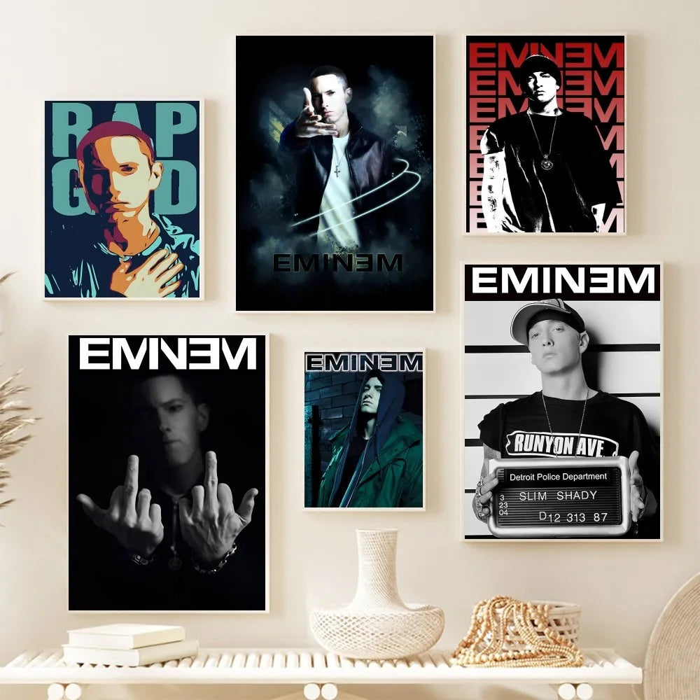 1pc The Famous American Rapper Eminem Poster Paper Print Home Living Room Bedroom Entrance Bar Restaurant Cafe Art Painting