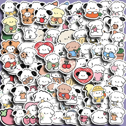 100pcs Cute Little Dog Animals Stickers Children's Diy Computer Decoration Sticker Student Stationery