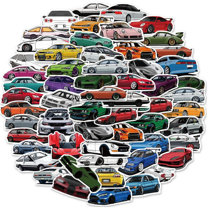 10/20/50/100pcs Racing Car Stickers Skateboard Bike Motorcycle Travel Luggage Toy Cool Vinyl Decal JDM Sticker Bomb for Kids