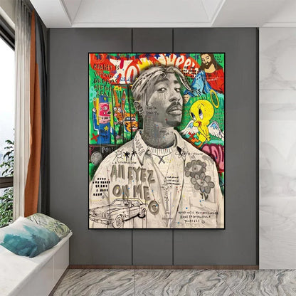 Pop Street Graffiti Wall Art Famous Singer Jackson HD Oil On Canvas Posters And Prints Living Room Bedroom Decoration Gifts