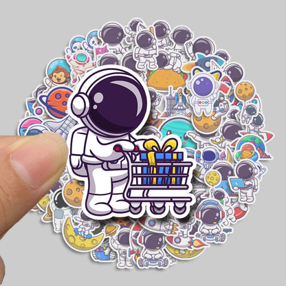 83pcs Cute Astronaut A Graffiti Stickers Children's Diy Stationery Computer Stickers Student Stationery