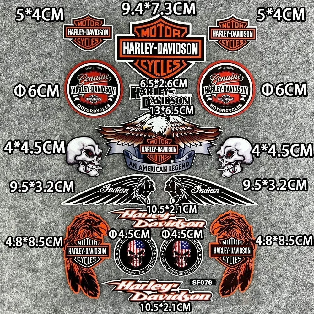 Metal Aluminum Sheet Skull Skeleton Sticker For HArleys Davidson Motorcycles Car Head Locomotive Tail Fuel Tank Cover Emblem