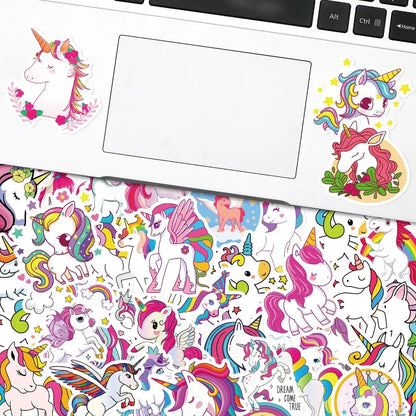 50PCS Cute The Unicorn Stickers Kawaii Waterproof Graffiti Vinyl Decals for Laptop Guitar Suitcase Skateboard Kids Gift