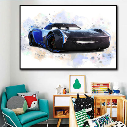 MINISO Disney Cars Watercolor Cartoon Anime Wall Art Poster Prints Modern Home Living Room Decor Canvas Painting Mural Picture