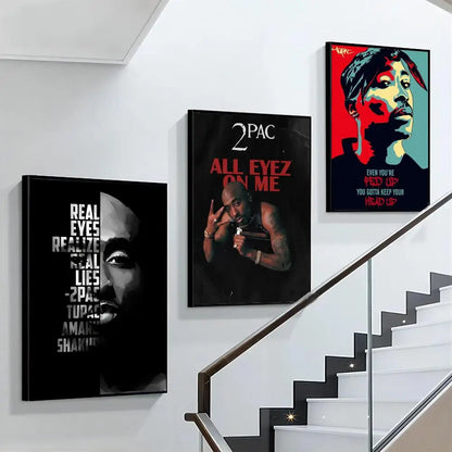 1pc Famous Hip Hop Rap Tupac Shakur Poster Paper Print Home Bedroom Entrance Bar Cafe Art Painting Decoration