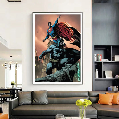 Dc Comic Canvas Prints Superman And Batman Cartoon Posters Superhero Justice League Wall Art Painting For Home Decoration