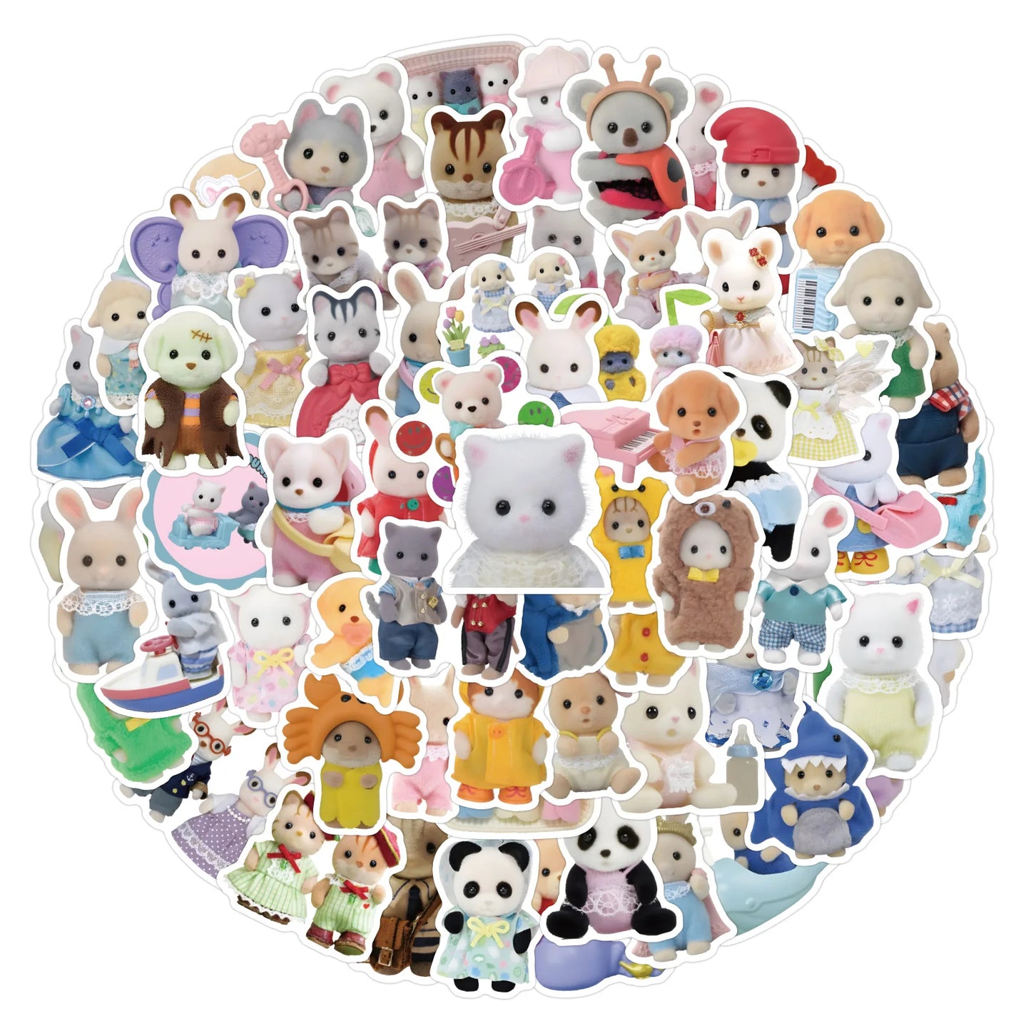 120pcs/Set Calico Critters Stickers Laptop Scrapbook Decoration Graffiti Sticker Toy