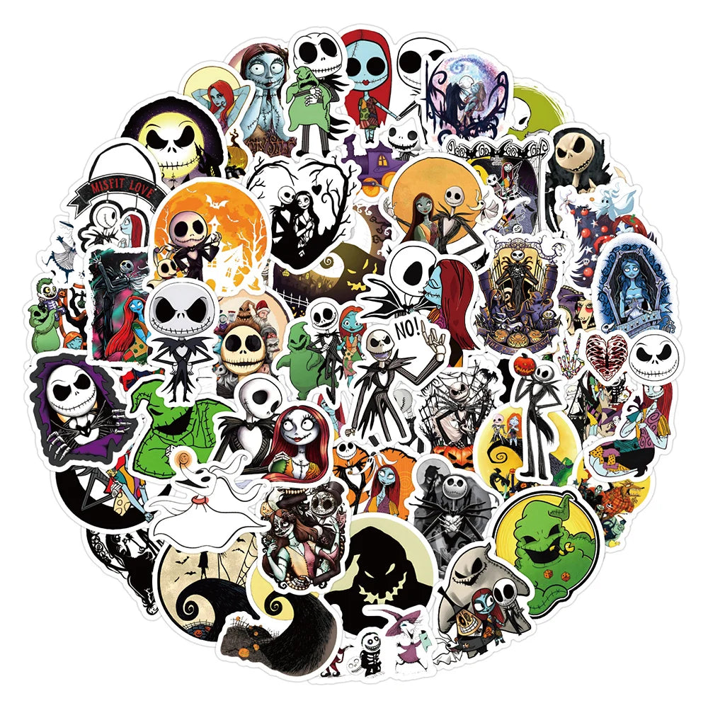 10/30/60pcs Horror Disney Movie The Nightmare Before Christmas Graffiti Stickers DIY Phone Cases Laptop Car Kids Cool Sticker