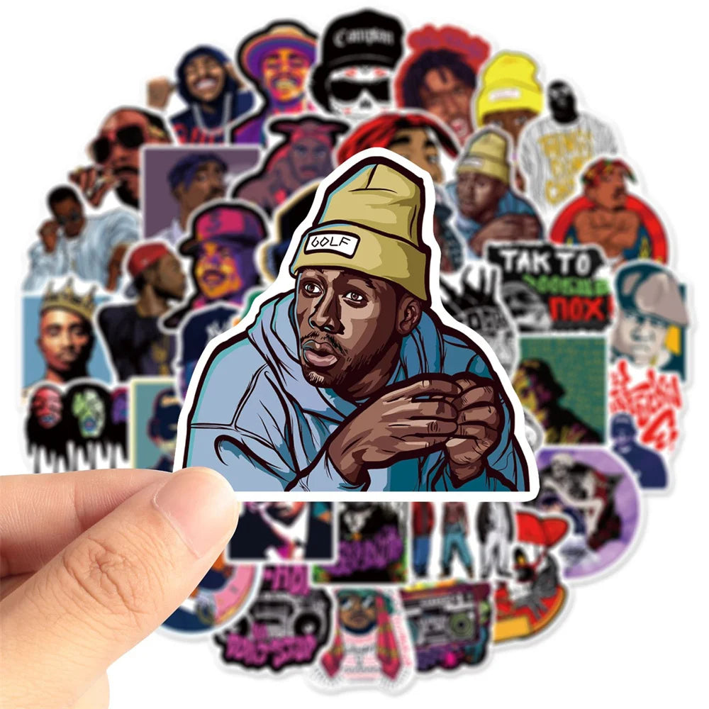 50PCS East West Coast Rap Graffiti Sticker Suitcase Guitar Car Computer Waterproof Refrigerator Water Cup Helmet Stickers