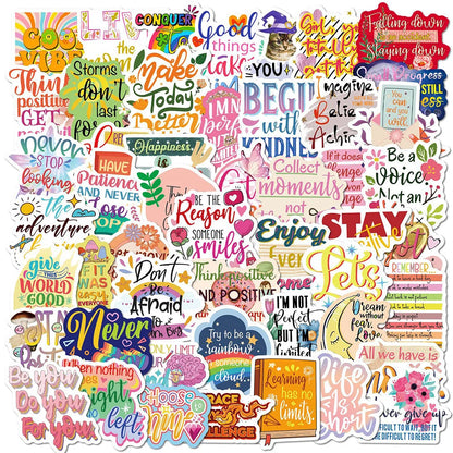 10/30/50/100pcs Motivational Phrases Sticker Inspirational Quotes Stickers Laptop Study Room Scrapbooking Office Graffiti Decals