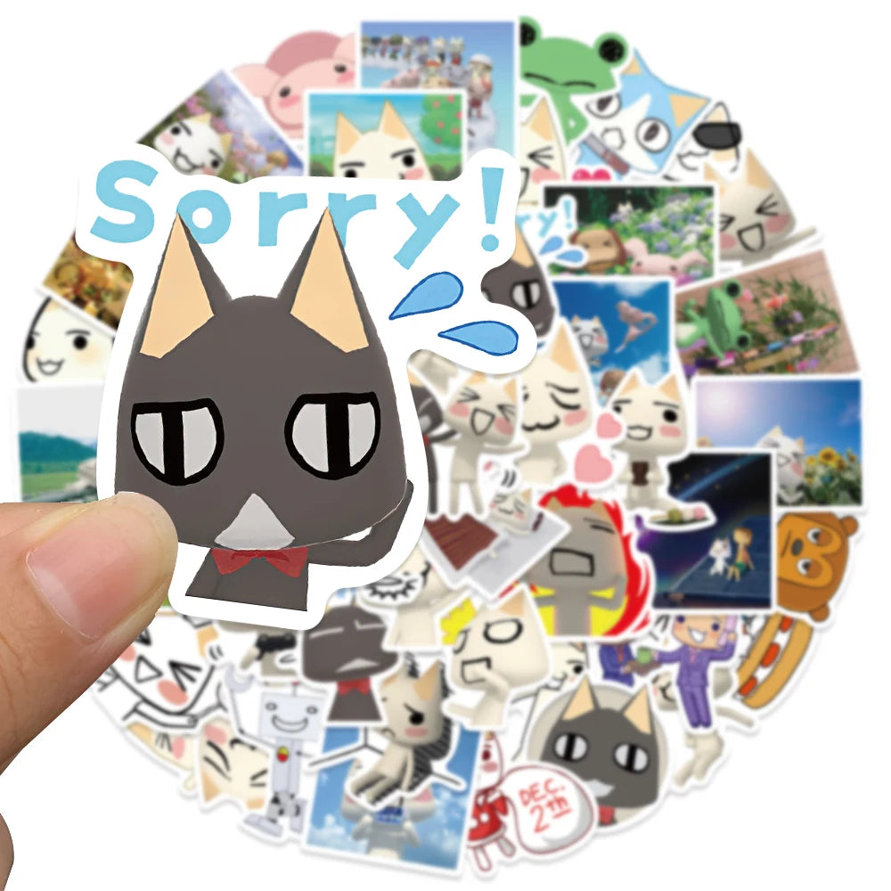 50Pcs Cartoon Toro Inoue Cat Stickers Kawaii Waterproof Graffiti Vinyl Decals for laptop Guitar Suitcase Skateboard Kids Gift